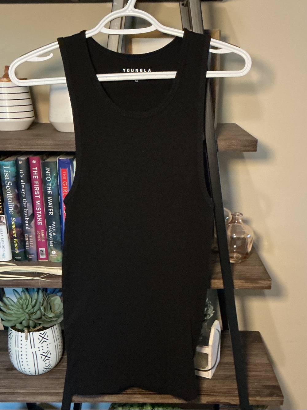 YoungLA Black Ribbed Tank Size XL